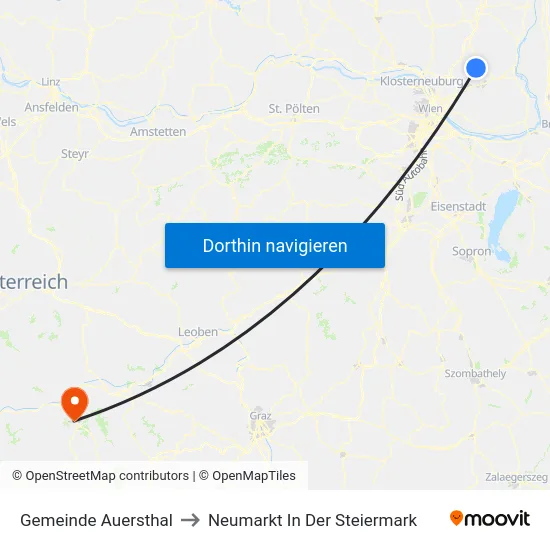 Gemeinde Auersthal to Neumarkt In Der Steiermark map