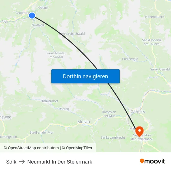 Sölk to Neumarkt In Der Steiermark map