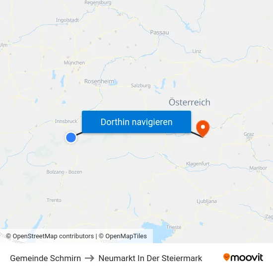 Gemeinde Schmirn to Neumarkt In Der Steiermark map