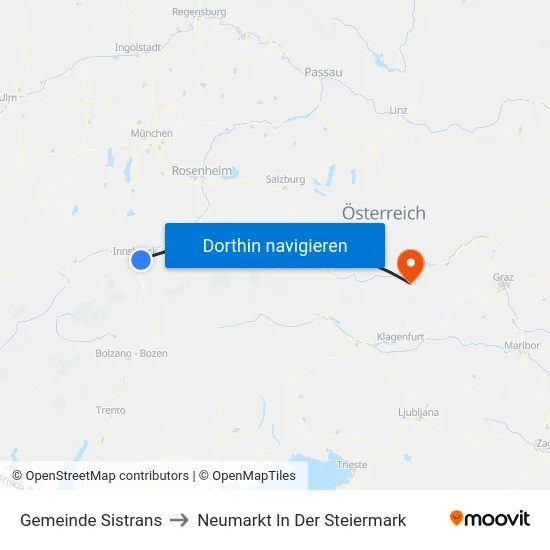 Gemeinde Sistrans to Neumarkt In Der Steiermark map