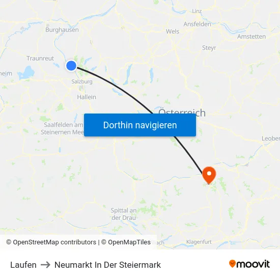 Laufen to Neumarkt In Der Steiermark map