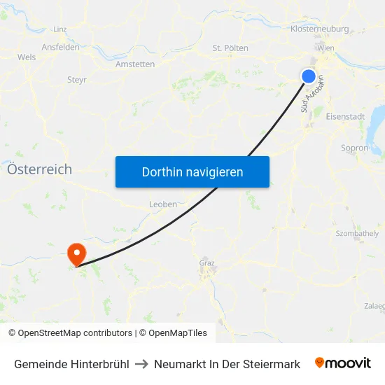 Gemeinde Hinterbrühl to Neumarkt In Der Steiermark map