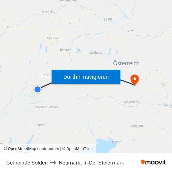 Gemeinde Sölden to Neumarkt In Der Steiermark map