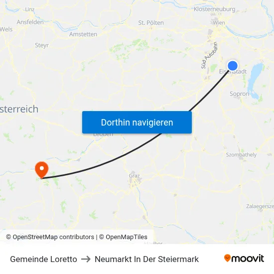 Gemeinde Loretto to Neumarkt In Der Steiermark map