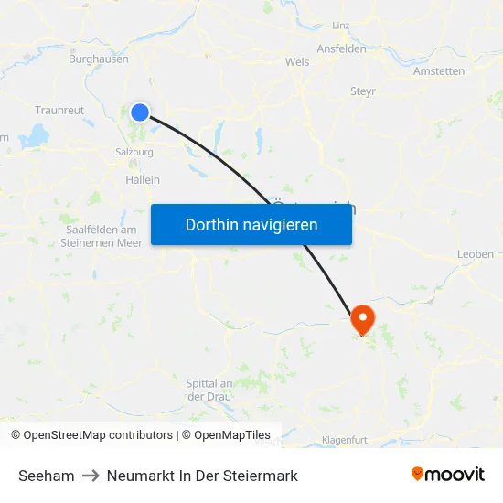 Seeham to Neumarkt In Der Steiermark map