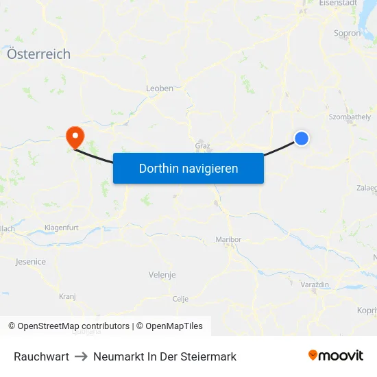 Rauchwart to Neumarkt In Der Steiermark map