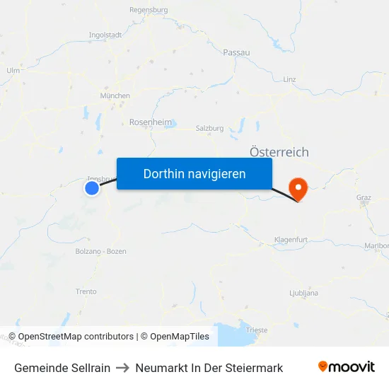 Gemeinde Sellrain to Neumarkt In Der Steiermark map