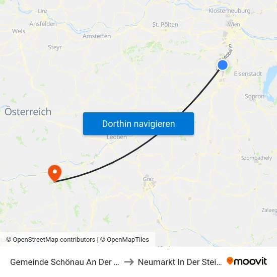Gemeinde Schönau An Der Triesting to Neumarkt In Der Steiermark map