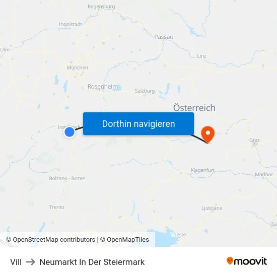 Vill to Neumarkt In Der Steiermark map
