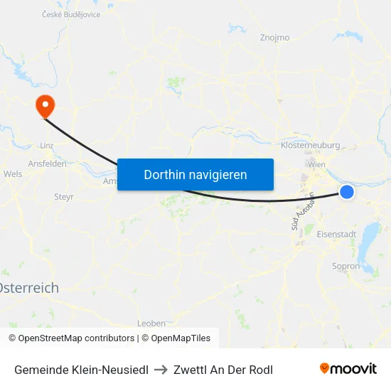 Gemeinde Klein-Neusiedl to Zwettl An Der Rodl map