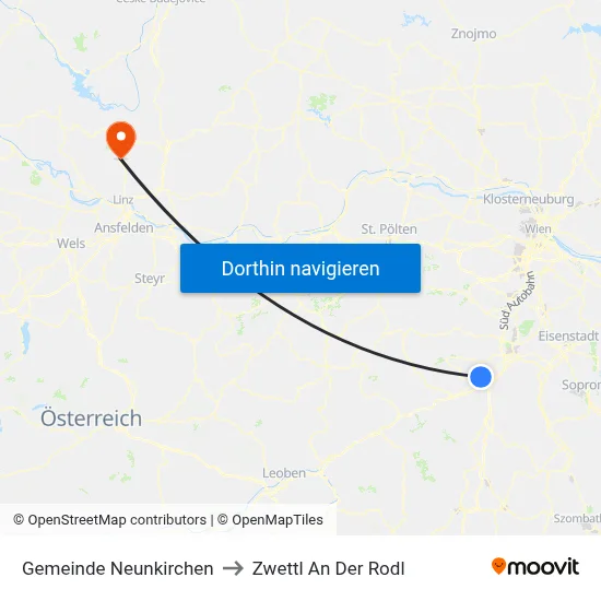 Gemeinde Neunkirchen to Zwettl An Der Rodl map