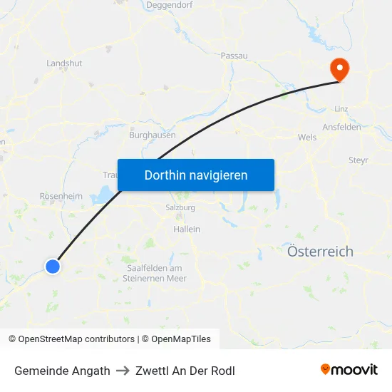 Gemeinde Angath to Zwettl An Der Rodl map