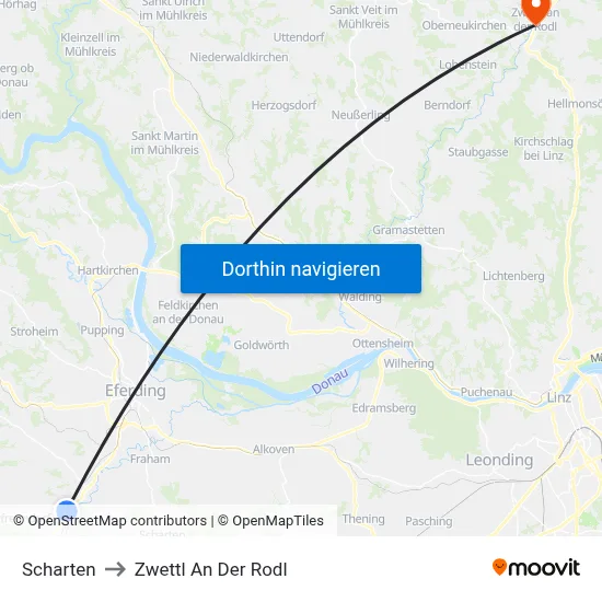 Scharten to Zwettl An Der Rodl map