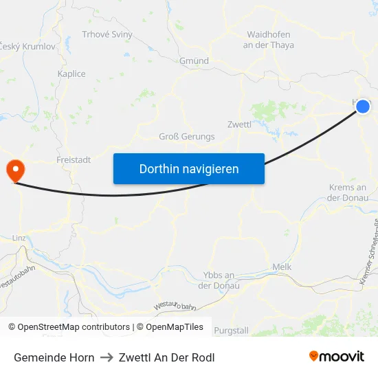 Gemeinde Horn to Zwettl An Der Rodl map