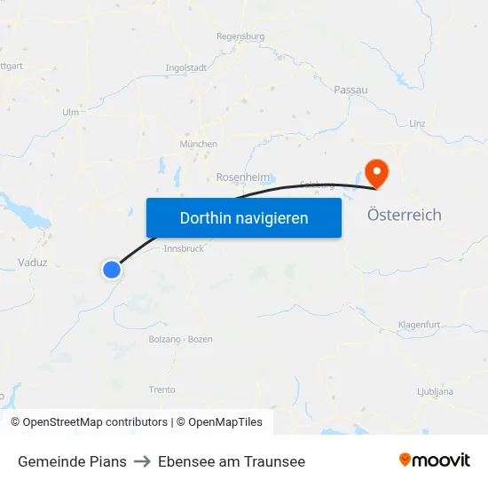 Gemeinde Pians to Ebensee am Traunsee map