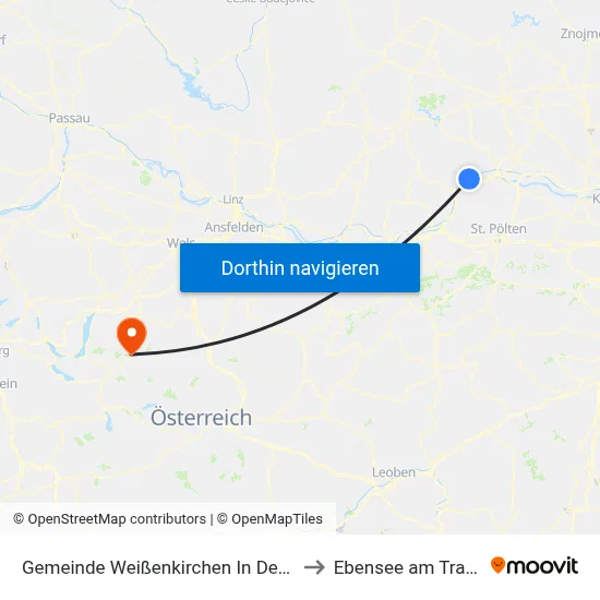 Gemeinde Weißenkirchen In Der Wachau to Ebensee am Traunsee map