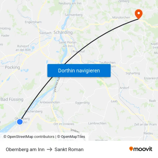 Obernberg am Inn to Sankt Roman map