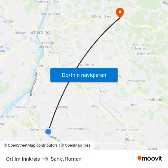 Ort Im Innkreis to Sankt Roman map