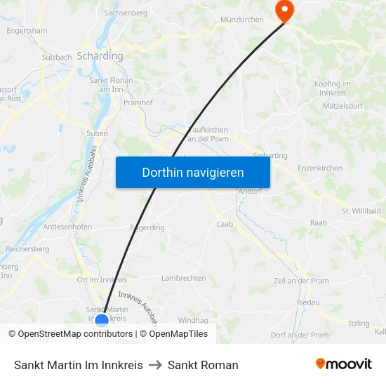 Sankt Martin Im Innkreis to Sankt Roman map