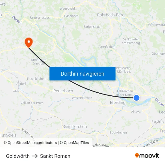 Goldwörth to Sankt Roman map