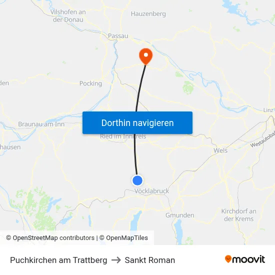 Puchkirchen am Trattberg to Sankt Roman map