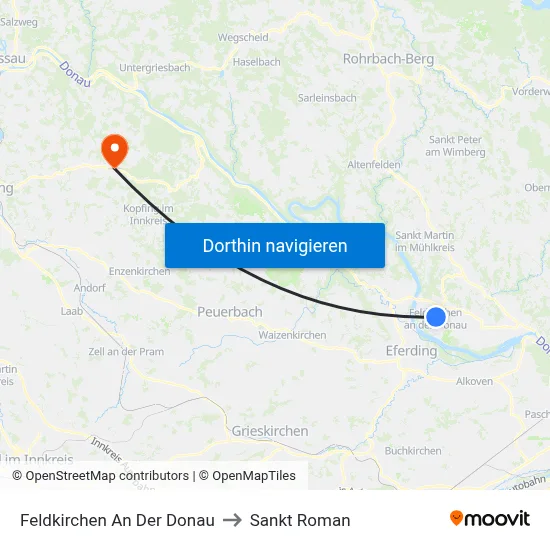Feldkirchen An Der Donau to Sankt Roman map