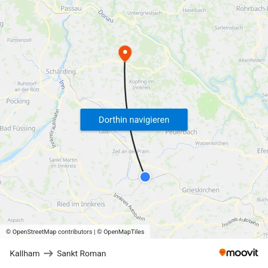 Kallham to Sankt Roman map