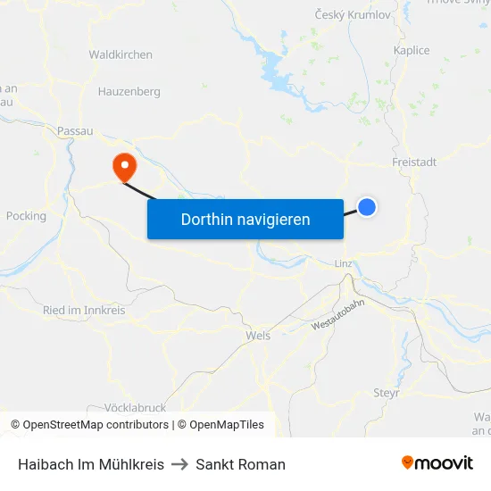 Haibach Im Mühlkreis to Sankt Roman map