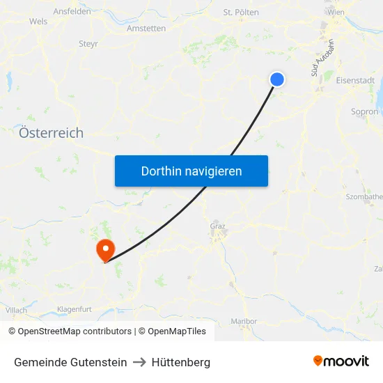 Gemeinde Gutenstein to Hüttenberg map