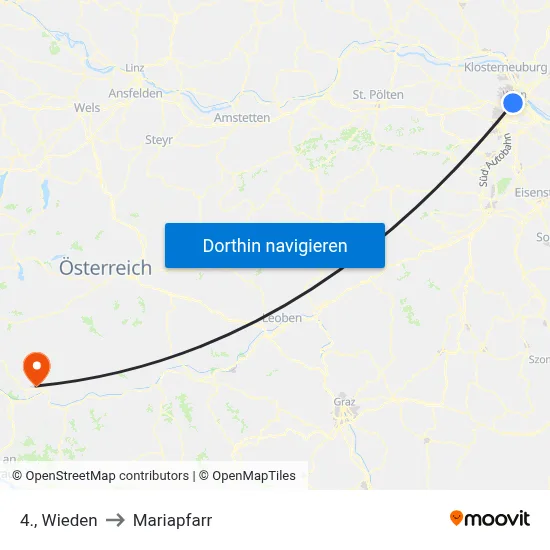 4., Wieden to Mariapfarr map