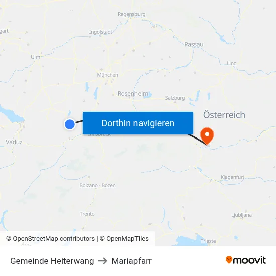Gemeinde Heiterwang to Mariapfarr map
