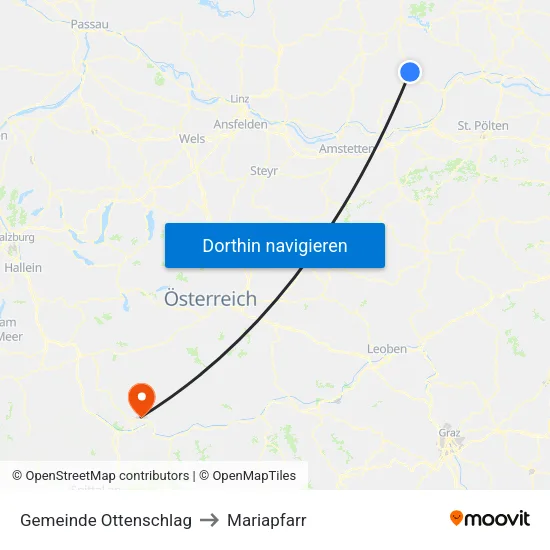 Gemeinde Ottenschlag to Mariapfarr map