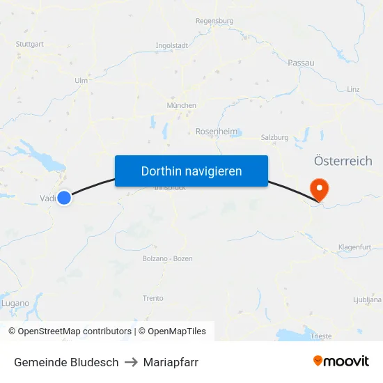 Gemeinde Bludesch to Mariapfarr map
