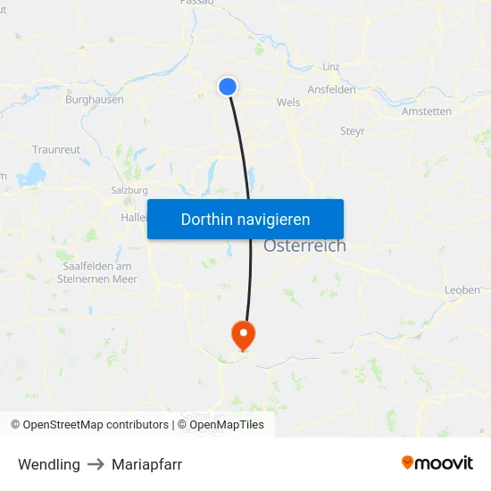 Wendling to Mariapfarr map