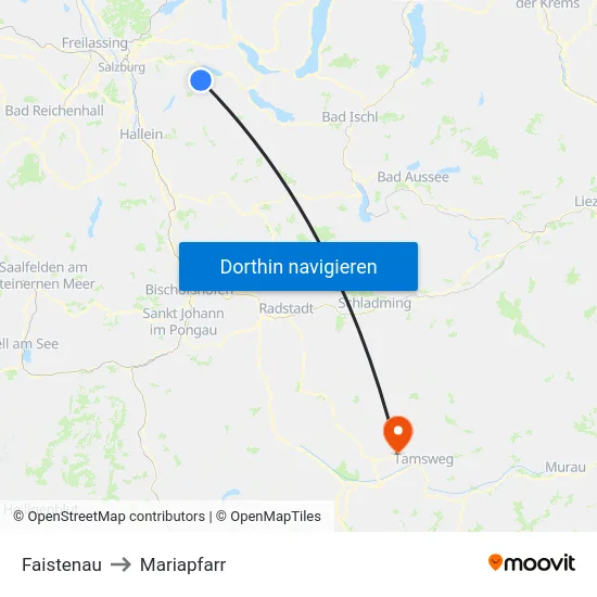 Faistenau to Mariapfarr map