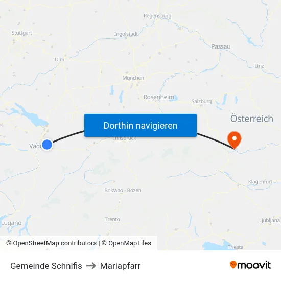 Gemeinde Schnifis to Mariapfarr map
