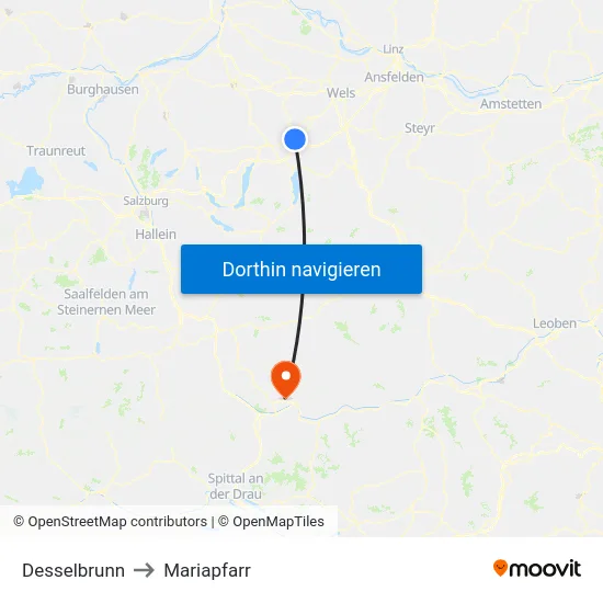 Desselbrunn to Mariapfarr map