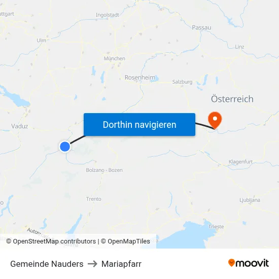 Gemeinde Nauders to Mariapfarr map