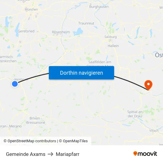 Gemeinde Axams to Mariapfarr map