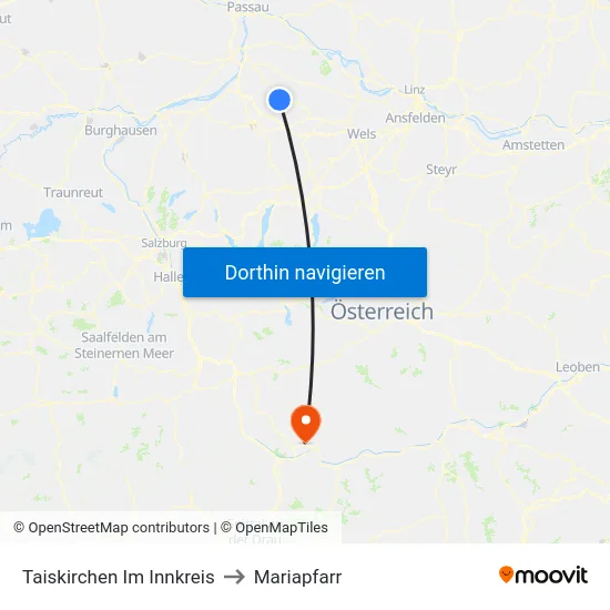 Taiskirchen Im Innkreis to Mariapfarr map
