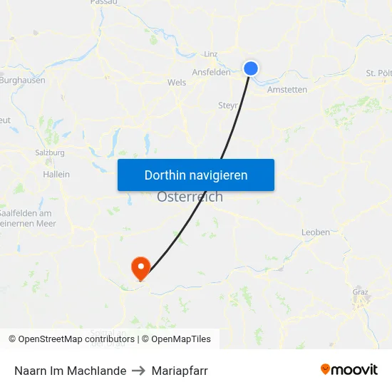 Naarn Im Machlande to Mariapfarr map
