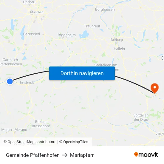 Gemeinde Pfaffenhofen to Mariapfarr map
