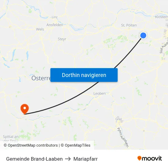 Gemeinde Brand-Laaben to Mariapfarr map