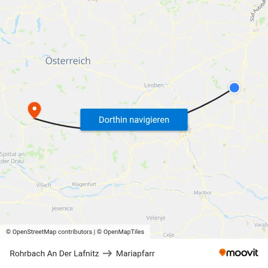 Rohrbach An Der Lafnitz to Mariapfarr map
