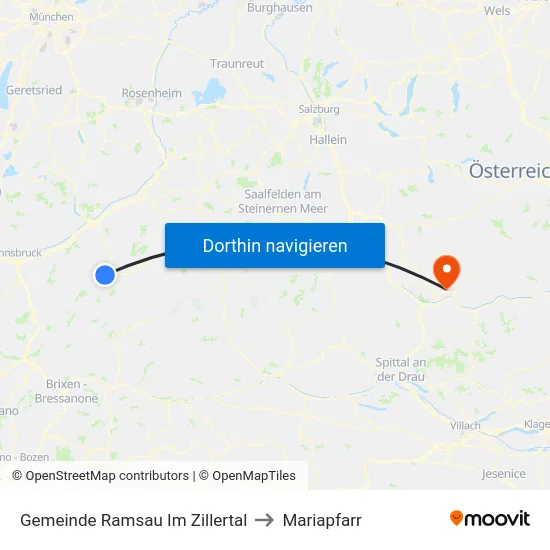 Gemeinde Ramsau Im Zillertal to Mariapfarr map