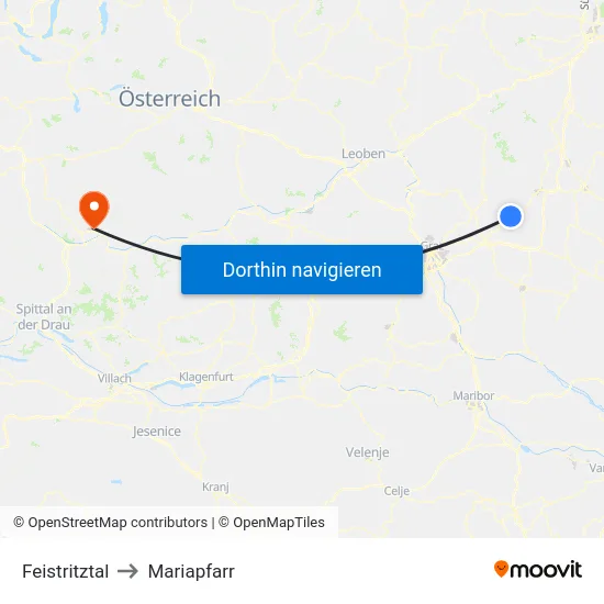 Feistritztal to Mariapfarr map