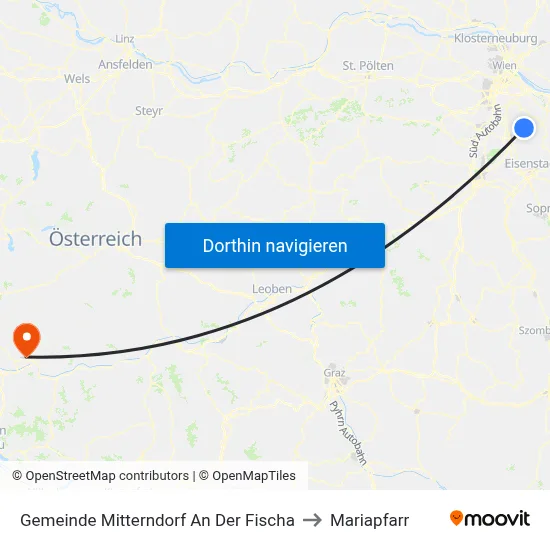Gemeinde Mitterndorf An Der Fischa to Mariapfarr map