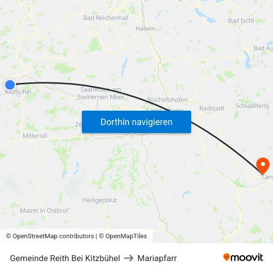 Gemeinde Reith Bei Kitzbühel to Mariapfarr map