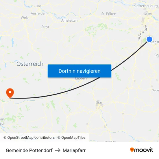 Gemeinde Pottendorf to Mariapfarr map