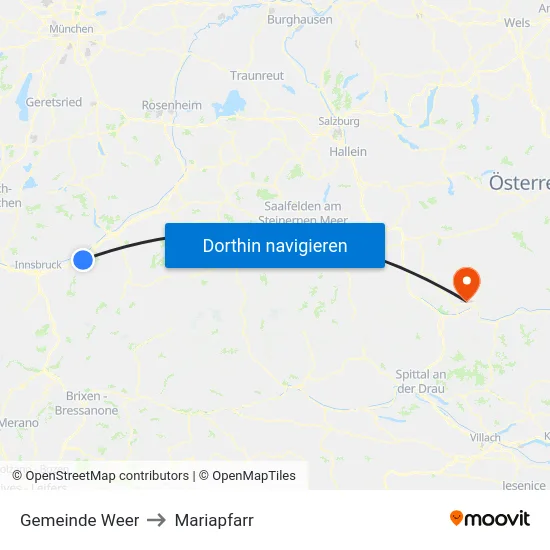 Gemeinde Weer to Mariapfarr map